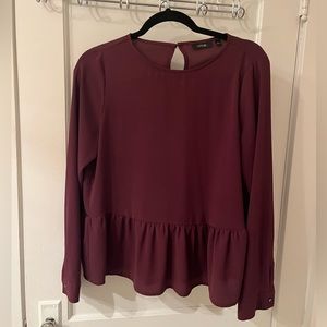 Apt. 9 Long Sleeve Blouse, Burgundy